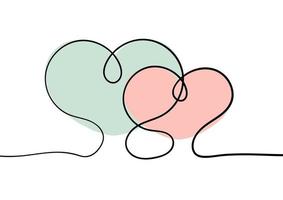 a heart background with a design of two hearts symbolizing two people who love each other vector
