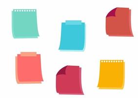 colorful note paper on white background vector
