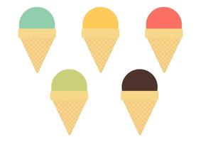 colección de ilustraciones de helados con varios sabores y colores brillantes vector