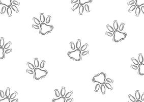 hand drawn pattern of dog or cat footprints vector