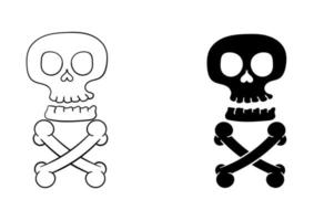 skull illustration with 2 types of designs