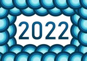 Fondo de las olas con el tema del año nuevo 2022. vector