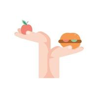 balance healthy unhealthy food vector