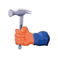 hand with hammer vector