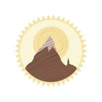 mountain peak and sun vector