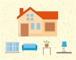 cinco iconos de mejoras para el hogar vector