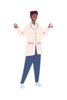 afro scientist character vector