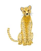 lindo leopardo de dibujos animados vector