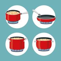 four cooking icons vector