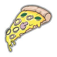 pizza patch retro style vector