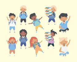 ten students characters vector