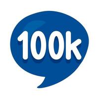 100k followers bubble vector