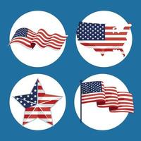 USA Independence four items vector