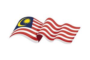 malaysia flag waving vector