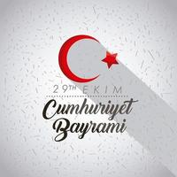 postal de celebración de cumhuriyet bayrami vector