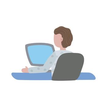 Man with computer vector