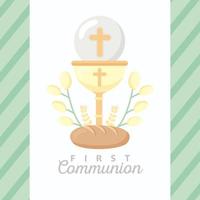 first communion invitation vector