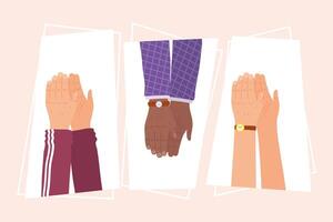 hands clapping icon set vector