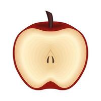 apple half fruit vector