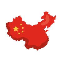 china flag in map vector