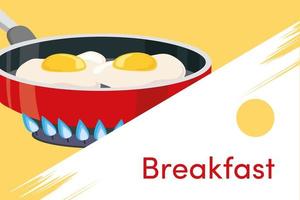 cooking eggs frieds vector