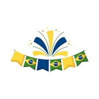 brazil flags in garlands vector