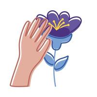 hand with flower vector