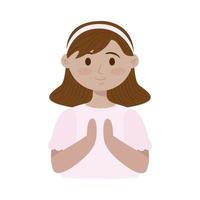 first communion girl vector