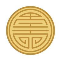 marco de círculo de patrón coreano vector