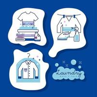 three laundry service icons vector