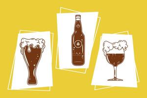 cervezas tres iconos vector