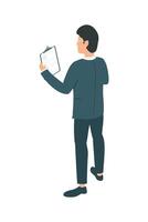 Businessman with document of back vector