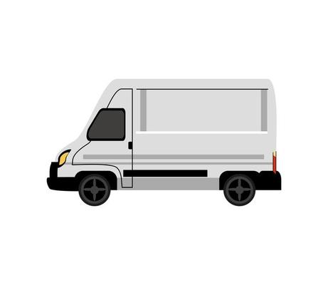 Delivery van line drawing side view isolated on white background  CanStock