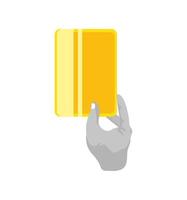 hand with yellow card vector