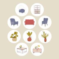 comfy house objects vector