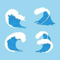 ocean four waves vector