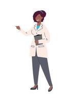 afro female scientist worker vector