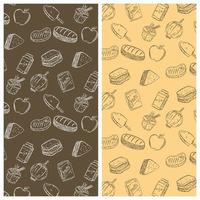 patrones de doodle de comida rápida vector