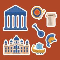 icons greece traditional vector
