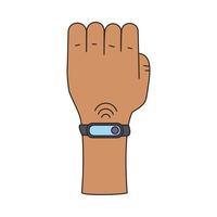 hand with smartwatch connecting vector