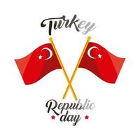 tarjeta del día de la república de turquía vector