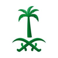 green palm and swords vector