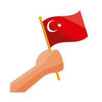 hand with turkey flag vector