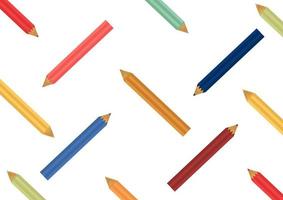 colorful pencil pattern on white background vector