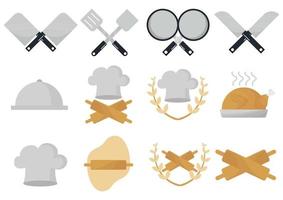 a collection of designs with a chef theme vector