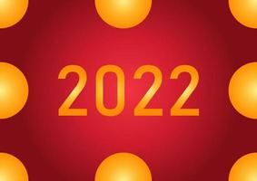 background on the theme of the new year 2022 with red background vector