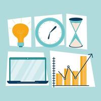 five productivity icons vector