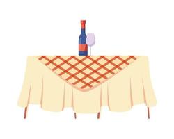 picnic table with drinks vector