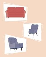 couch furniture decoration vector