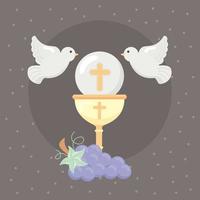 first communion card vector